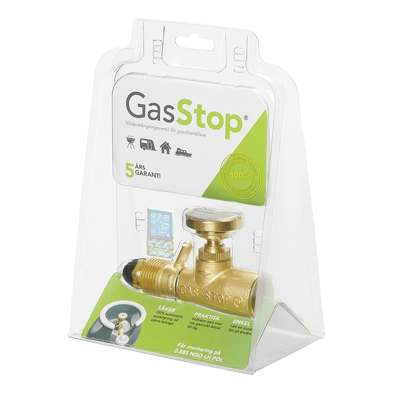 Säkerhetsventil gasolflaska GasStop Förpackning